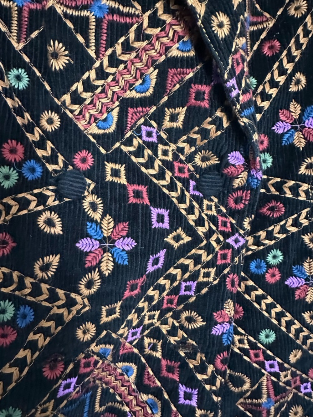 FARM Rio Black Embroidered Geometric & Floral Blazer small - Picture 6 of 7